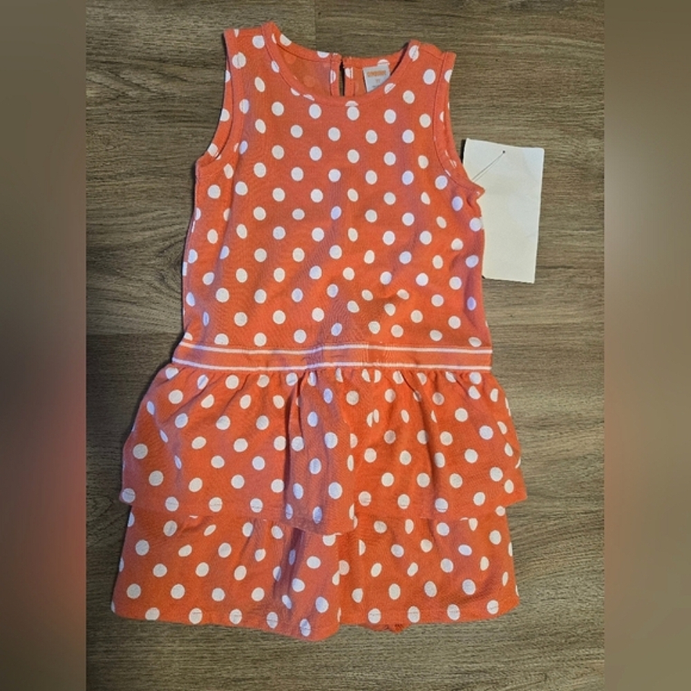 Gymboree Peach and White Polka Dot Kids Dress